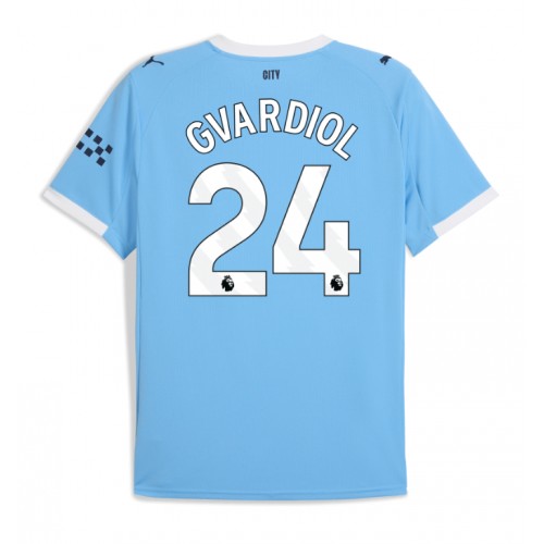 Stroje piłkarskie Manchester City Josko Gvardiol #24 Koszulka Podstawowej 2025-26 Krótki Rękaw